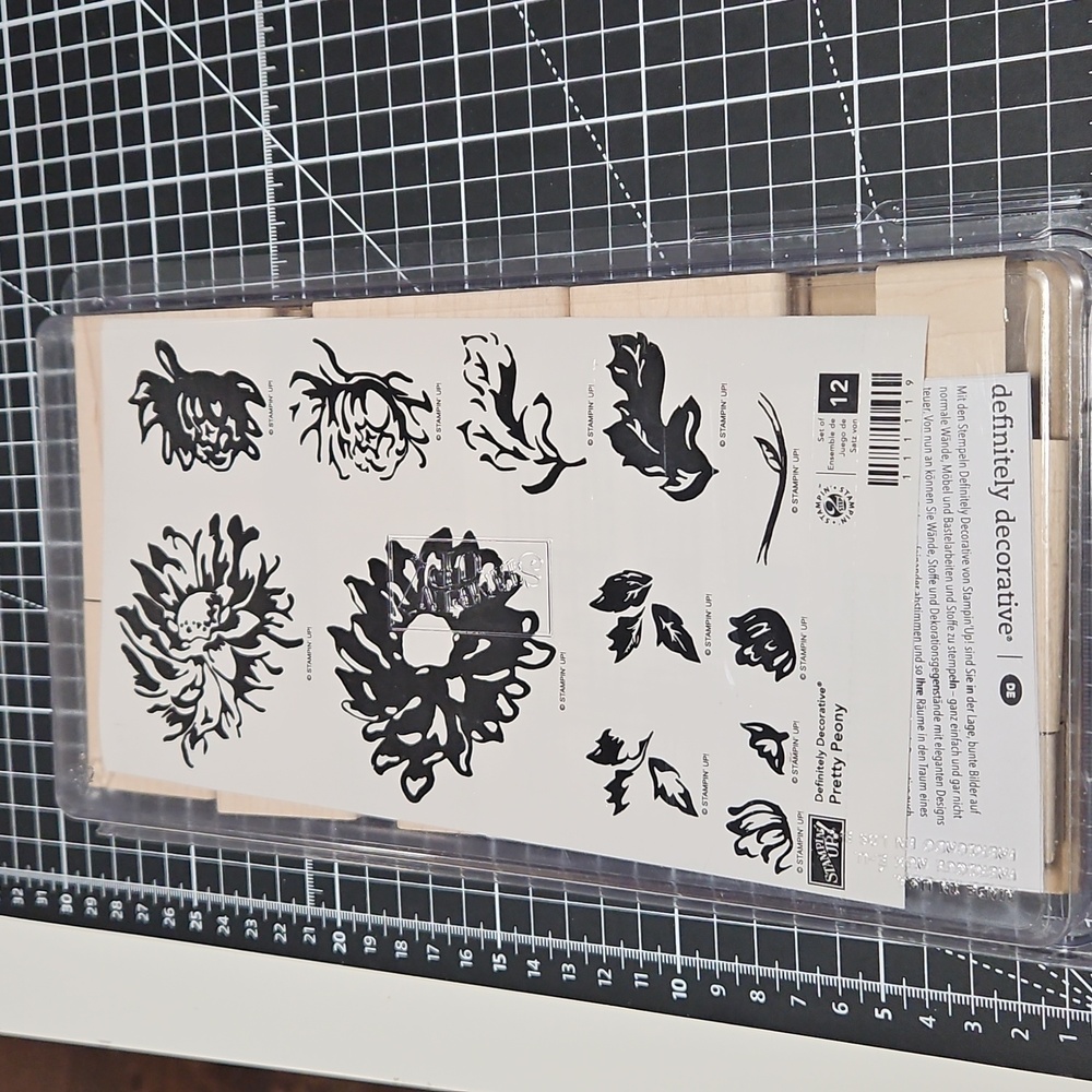 Pretty Peony large Rubber Stamp set